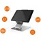 Durable Tabletop Tablet Stand, Adjustable Tilt, Silver