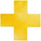 Durable Floor Marking Shape Cross, Yellow, Pack of 10