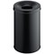 Durable Metal Waste Bin with Fire Extinguishing Lid, 30 Litre, Black