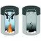 Durable Metal Waste Bin with Fire Extinguishing Lid, 30 Litre, Black