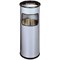 Durable Round Waste Bin with Ashtray, Silver, 17 Litre bin and 2 litre ashtray
