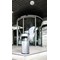 Durable Round Waste Bin with Ashtray, 17 Litre Bin and 2 Litre Ashtray, Silver