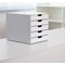 Durable Varicolor Mix 5 Drawer Set, Colour Coded Desktop Storage, White & Assorted Coloured Drawers