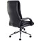 Derby Executive Soft Leather Chair, Fixed Height Arms, Black