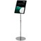 Deflecto Floor Sign Holder, A3, Silver