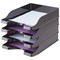 Deflecto SteriTouch Self-stacking Letter Tray, Black