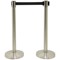 Securit Budget Barrier Pole Set with Retractable Belt Chrome/Black (Pack of 2)
