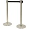 Securit Budget Barrier Pole Set with Retractable Belt Chrome/Black (Pack of 2)
