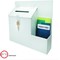 Deflecto Lockable Ballot/Suggestion Box, White Deflecto Lockable Ballot/Suggestion Box, White