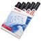 Edding 800 Permanent Marker, Chisel Tip, Black, Pack of 5
