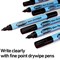 Show-me Drywipe Marker, Slim Barrel, Fine, Black, Pack of 10