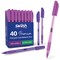 Swash Ballpoint Pen with Rubber Grip, 40 x Pink and 3 x Purple, Pack of 43