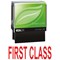 Colop Green Line Word Stamp, FIRST CLASS, Red