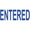 Colop Green Line Word Stamp, ENTERED, Blue