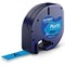 Dymo S0721650 LetraTag Plastic Tape, Black on Blue, 12mmx4m