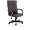 Chesterfield Executive Chair, Fixed Height Arms, Brown - Delivered Built