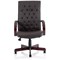Chesterfield Executive Chair, Fixed Height Arms, Brown - Delivered Built