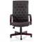 Chesterfield Executive Chair, Fixed Height Arms, Brown