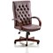 Chesterfield Leather Executive Chair, Burgundy, Assembled