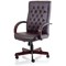 Chesterfield Executive Chair, Fixed Height Arms, Burgundy - Delivered Built