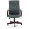 Chesterfield Executive Chair, Fixed Height Arms, Green - Delivered Built