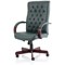 Chesterfield Executive Chair, Fixed Height Arms, Green - Delivered Built