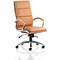 Classic High Back Executive Chair, Fixed Height Arms, Tan - Delivered Built