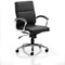 Classic Medium Back Executive Chair, Fixed Height Arms, Black