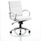 Classic Medium Back Executive Chair, Fixed Height Arms, White