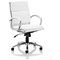 Classic Medium Back Executive Chair, Fixed Height Arms, White - Delivered Built