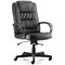 Moore Bonded Leather Executive Chair, Fixed Height Arms, Black