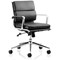 Savoy Leather Executive Medium Back Chair, Black, Assembled