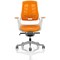 Zure Elastomer Executive Chair, Height Adjustable Arms, Orange