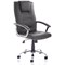 Thrift Executive Chair, Fixed Height Arms, Black