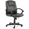 Bella Bonded Leather Executive Managers Chair, Fixed Height Arms, Black