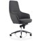 Fenton Leather Medium Back Chair, Fixed Height Arms, Black