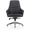Fenton Leather Medium Back Chair, Fixed Height Arms, Black