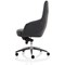 Fenton Leather Medium Back Chair, Fixed Height Arms, Black