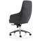 Fenton Leather Medium Back Chair, Fixed Height Arms, Black