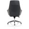 Fenton Leather Medium Back Chair, Fixed Height Arms, Black