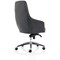 Fenton Leather Medium Back Chair, Fixed Height Arms, Black