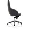 Fenton Leather Medium Back Chair, Fixed Height Arms, Black