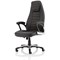 Metropolis High Back Leather Look Chair, Fixed Height Arms, Black