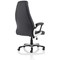 Metropolis High Back Leather Look Chair, Fixed Height Arms, Black
