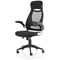 Saturn Executive Mesh Back Chair, Headrest, Folding Arms, Black