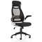 Saturn Executive Mesh Back Chair, Headrest, Folding Arms, Black
