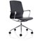 Lucia Executive Chair, Chrome Frame, Fixed Height Arms, Black