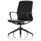 Lucia Executive Chair, Glides, Fixed Height Arms, Black