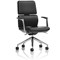 Mode Bonded Leather Executive Chair, Fixed Height Arms, Black & Silver