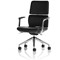 Mode Bonded Leather Executive Chair, Fixed Height Arms, Black & Silver